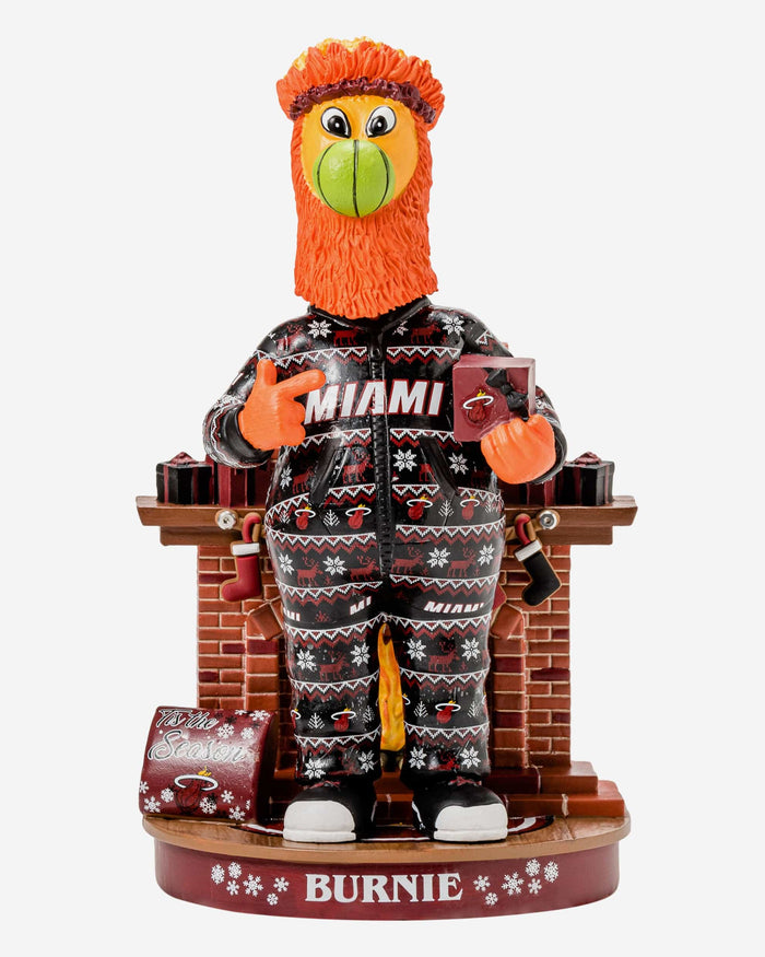 Burnie Miami Heat Holiday Mascot Bobblehead FOCO - FOCO.com