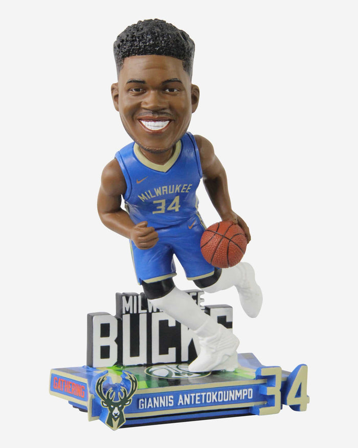 Giannis Antetokounmpo Milwaukee Bucks 2023 City Jersey Bobblehead FOCO - FOCO.com