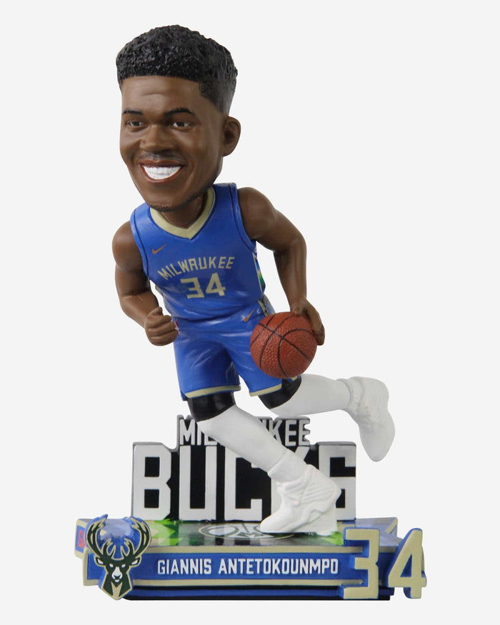 Giannis Antetokounmpo Milwaukee Bucks 2023 City Jersey Bobblehead FOCO - FOCO.com