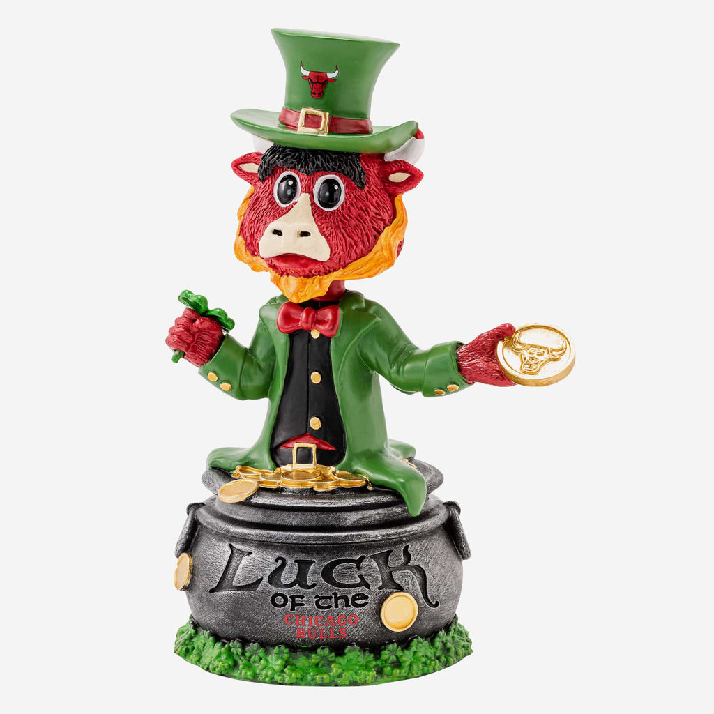 Benny The Bull Chicago Bulls Saint Patricks Day Mascot Bobblehead FOCO - FOCO.com