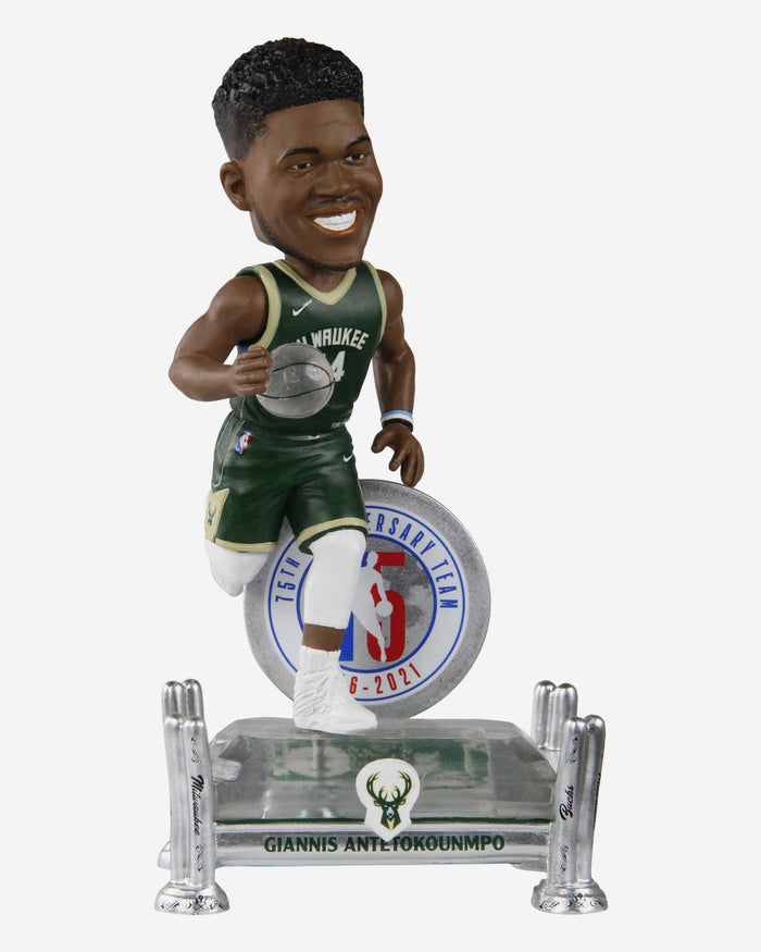 Giannis Antetokounmpo Milwaukee Bucks 75th Anniversary Bobblehead FOCO - FOCO.com