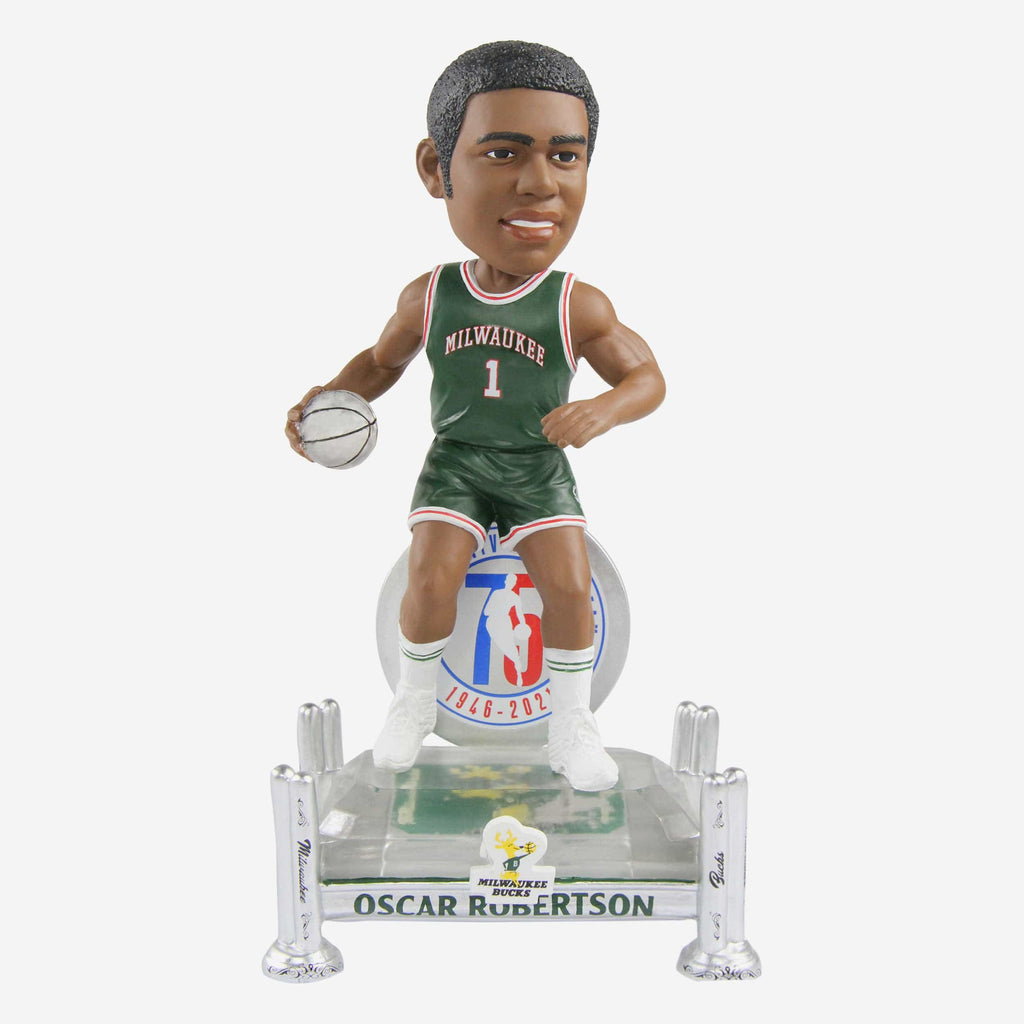 Oscar Robertson Milwaukee Bucks 75th Anniversary Bobblehead FOCO - FOCO.com