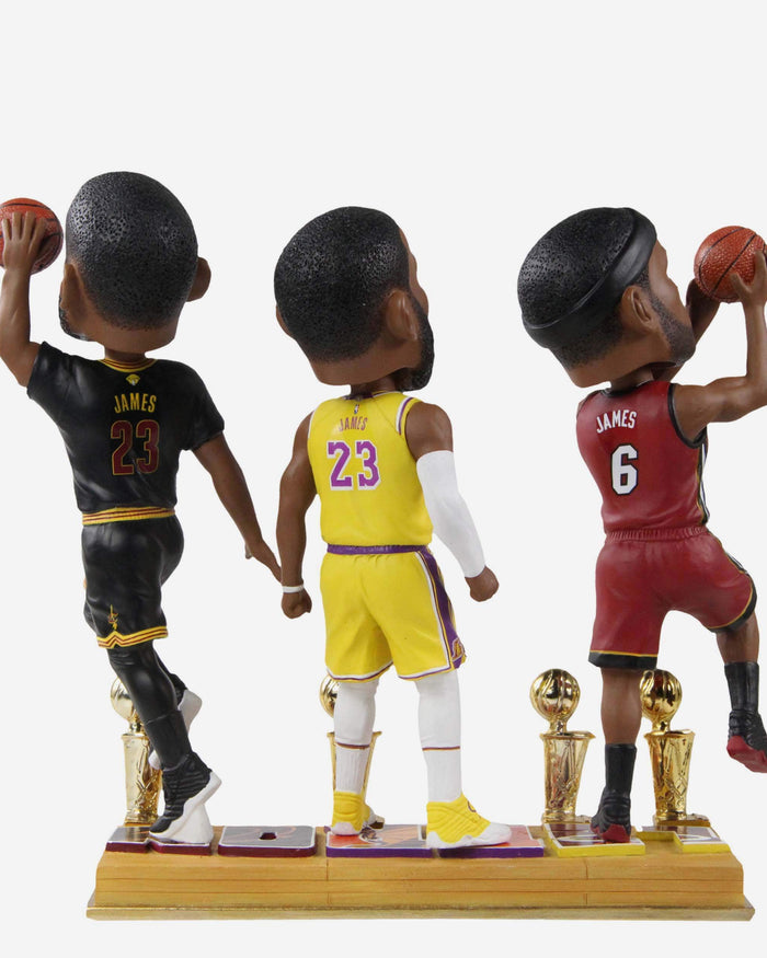 LeBron James Los Angeles Lakers 4X Champion Triple Bobblehead FOCO - FOCO.com