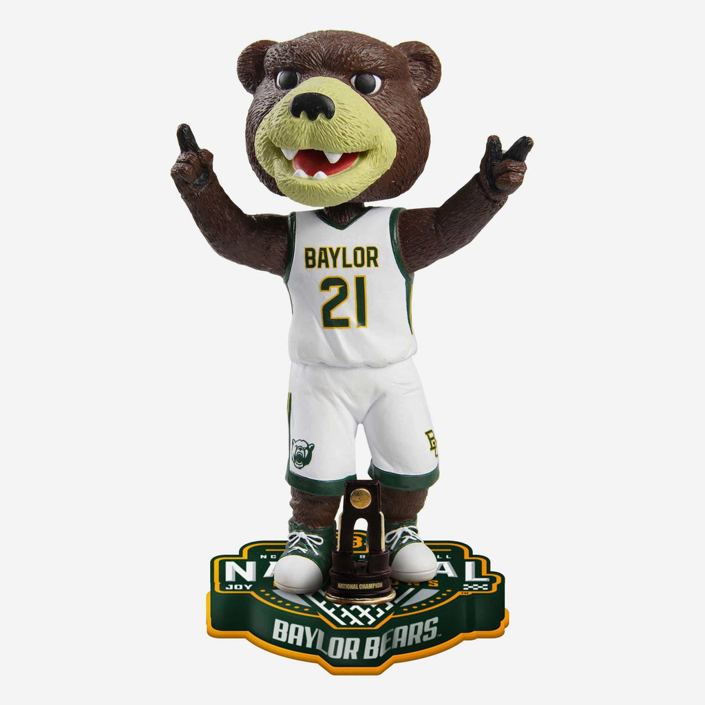 Bruiser Baylor Bears 2021 NCAA Basketball National Champions Mascot Bobblehead FOCO - FOCO.com