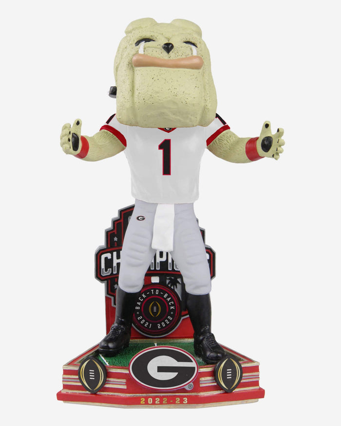 Hairy Dawg Georgia Bulldogs 2022 Football National Champions White Jersey Mascot Bobblehead FOCO - FOCO.com