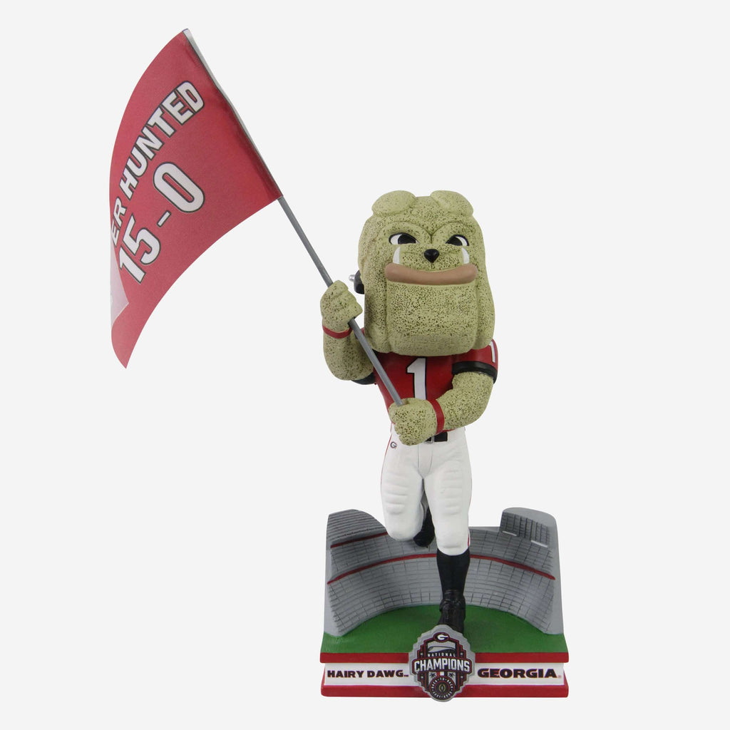 Hairy Dawg Georgia Bulldogs 2022 Football National Champions Never Hunted Mascot Bobblehead FOCO - FOCO.com