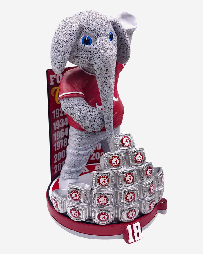 Big Al Alabama Crimson Tide 18 Championship Rings Mascot Bobblehead FOCO - FOCO.com