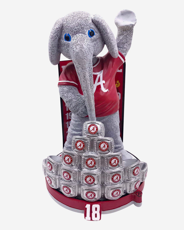 Big Al Alabama Crimson Tide 18 Championship Rings Mascot Bobblehead FOCO - FOCO.com