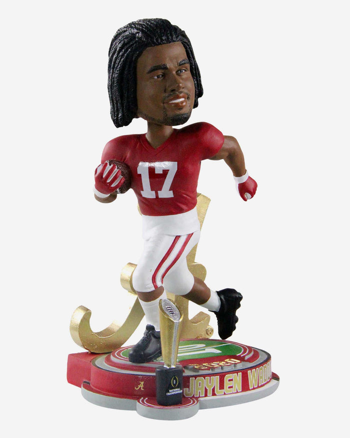 Jaylen Waddle Alabama Crimson Tide 2020 National Championship Trophy Stadium Bobblehead FOCO - FOCO.com