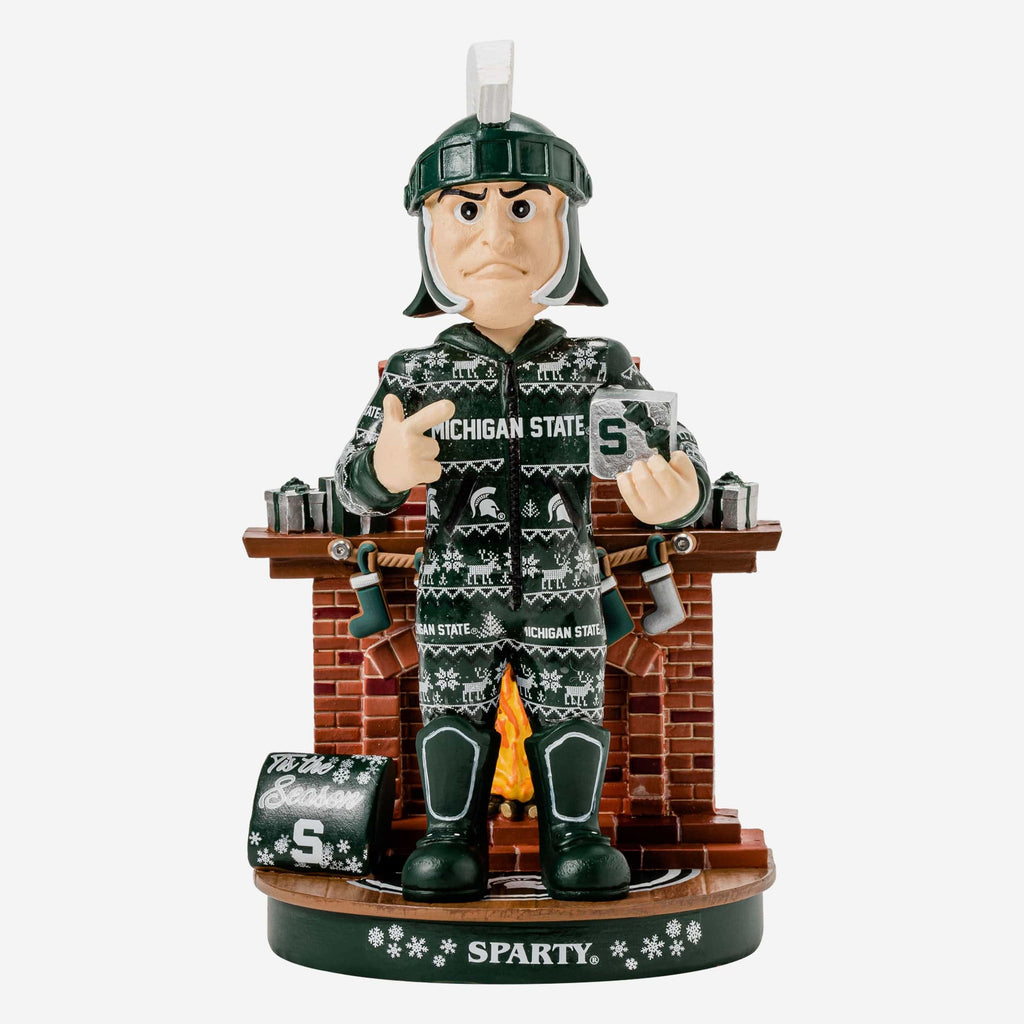 Sparty Michigan State Spartans Holiday Mascot Bobblehead FOCO - FOCO.com