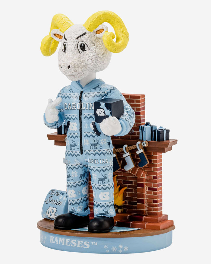 Rameses North Carolina Tar Heels Holiday Mascot Bobblehead FOCO - FOCO.com