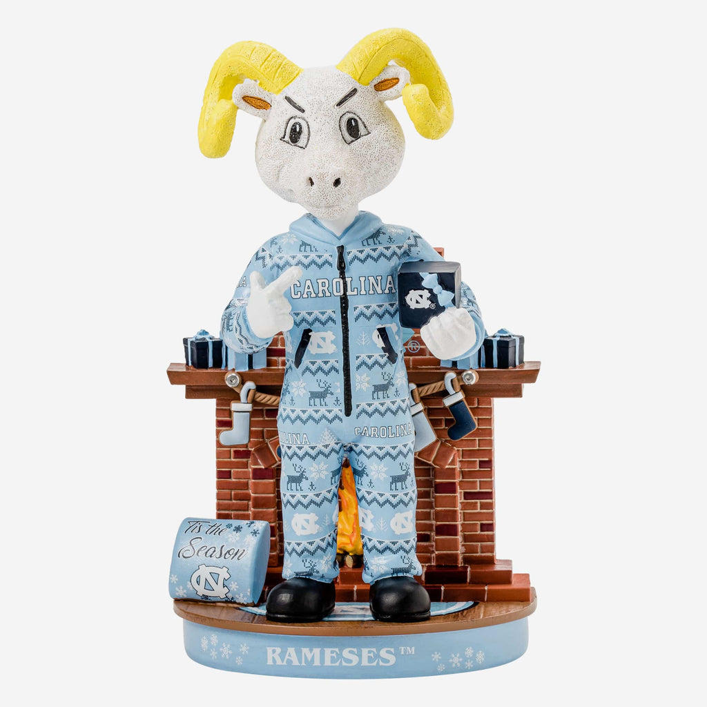 Rameses North Carolina Tar Heels Holiday Mascot Bobblehead FOCO - FOCO.com