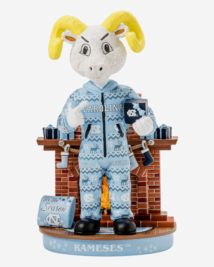 Rameses North Carolina Tar Heels Holiday Mascot Bobblehead FOCO - FOCO.com