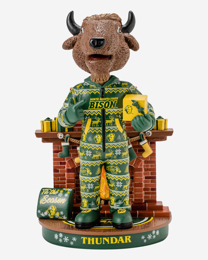 Thundar North Dakota State Bison Holiday Mascot Bobblehead FOCO - FOCO.com