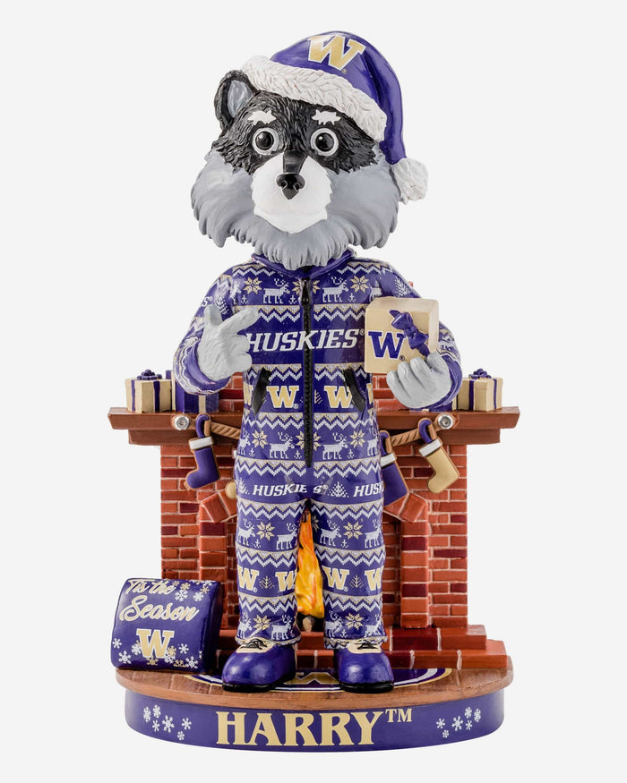 Harry The Husky Washington Huskies Holiday Mascot Bobblehead FOCO - FOCO.com