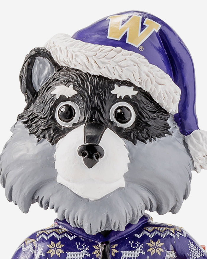 Harry The Husky Washington Huskies Holiday Mascot Bobblehead FOCO - FOCO.com