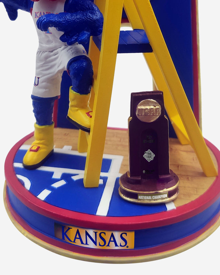 Big Jay Kansas Jayhawks 2022 NCAA Basketball National Champions Cutting The Net Mini Bobblehead Scene FOCO - FOCO.com