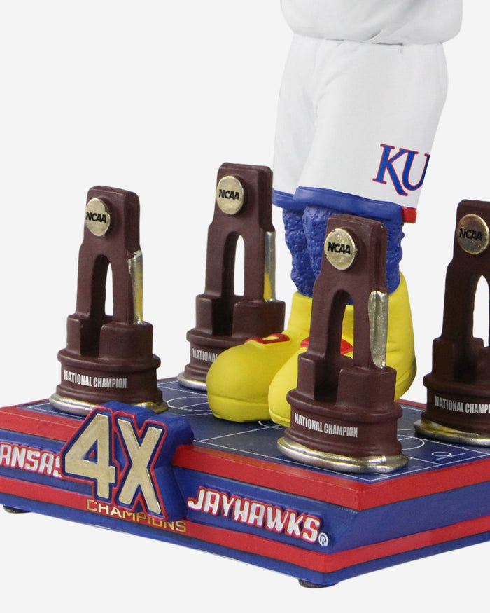 Big Jay Kansas Jayhawks 4x Men's Basketball National Champions Trophy Mascot Bobblehead FOCO - FOCO.com