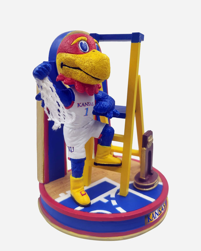 Big Jay Kansas Jayhawks 2022 NCAA Basketball National Champions Cutting The Net Mini Bobblehead Scene FOCO - FOCO.com