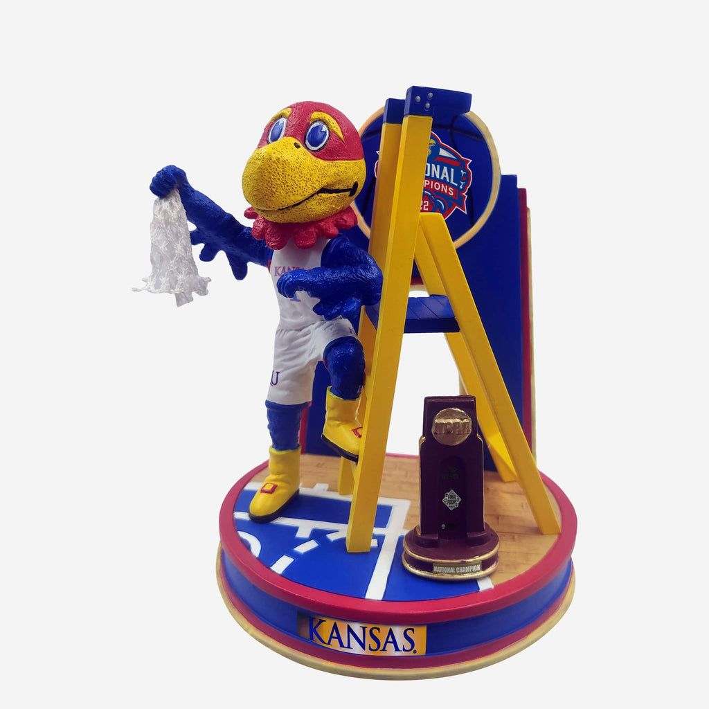 Big Jay Kansas Jayhawks 2022 NCAA Basketball National Champions Cutting The Net Mini Bobblehead Scene FOCO - FOCO.com