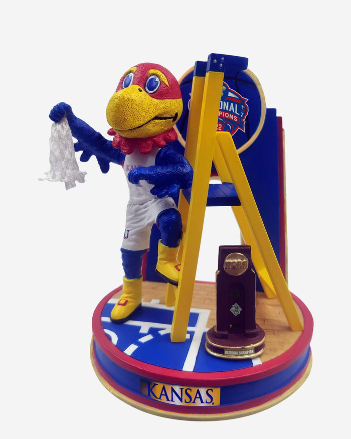 Big Jay Kansas Jayhawks 2022 NCAA Basketball National Champions Cutting The Net Mini Bobblehead Scene FOCO - FOCO.com