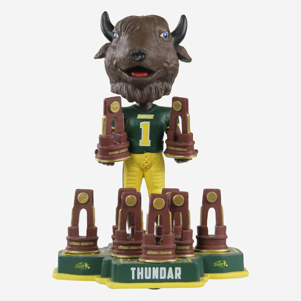 Thundar North Dakota State Bison 9X National Champions Bobblehead FOCO - FOCO.com