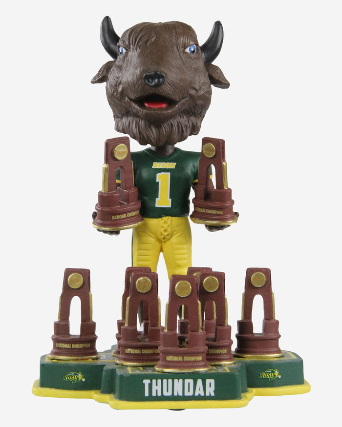 Thundar North Dakota State Bison 9X National Champions Bobblehead FOCO - FOCO.com