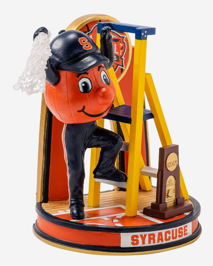 Otto The Orange Syracuse Orange 2003 Mens Basketball National Champions Cutting The Net Mascot Mini Bobblehead Scene FOCO - FOCO.com