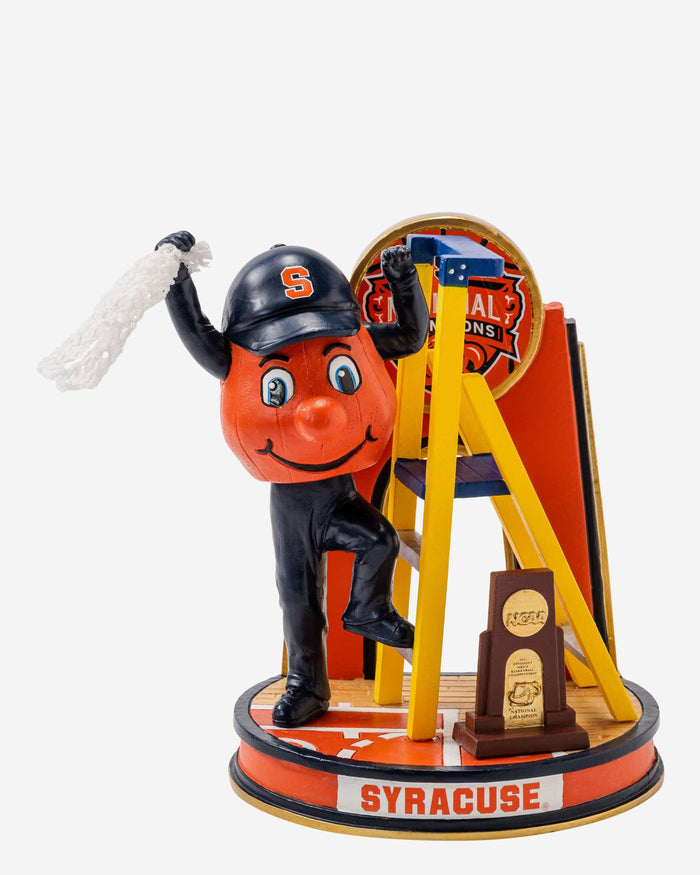 Otto The Orange Syracuse Orange 2003 Mens Basketball National Champions Cutting The Net Mascot Mini Bobblehead Scene FOCO - FOCO.com