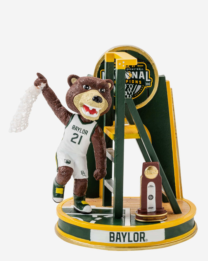 Bruiser Baylor Bears 2021 Mens Basketball National Champions Cutting The Net Mascot Mini Bobblehead Scene FOCO - FOCO.com