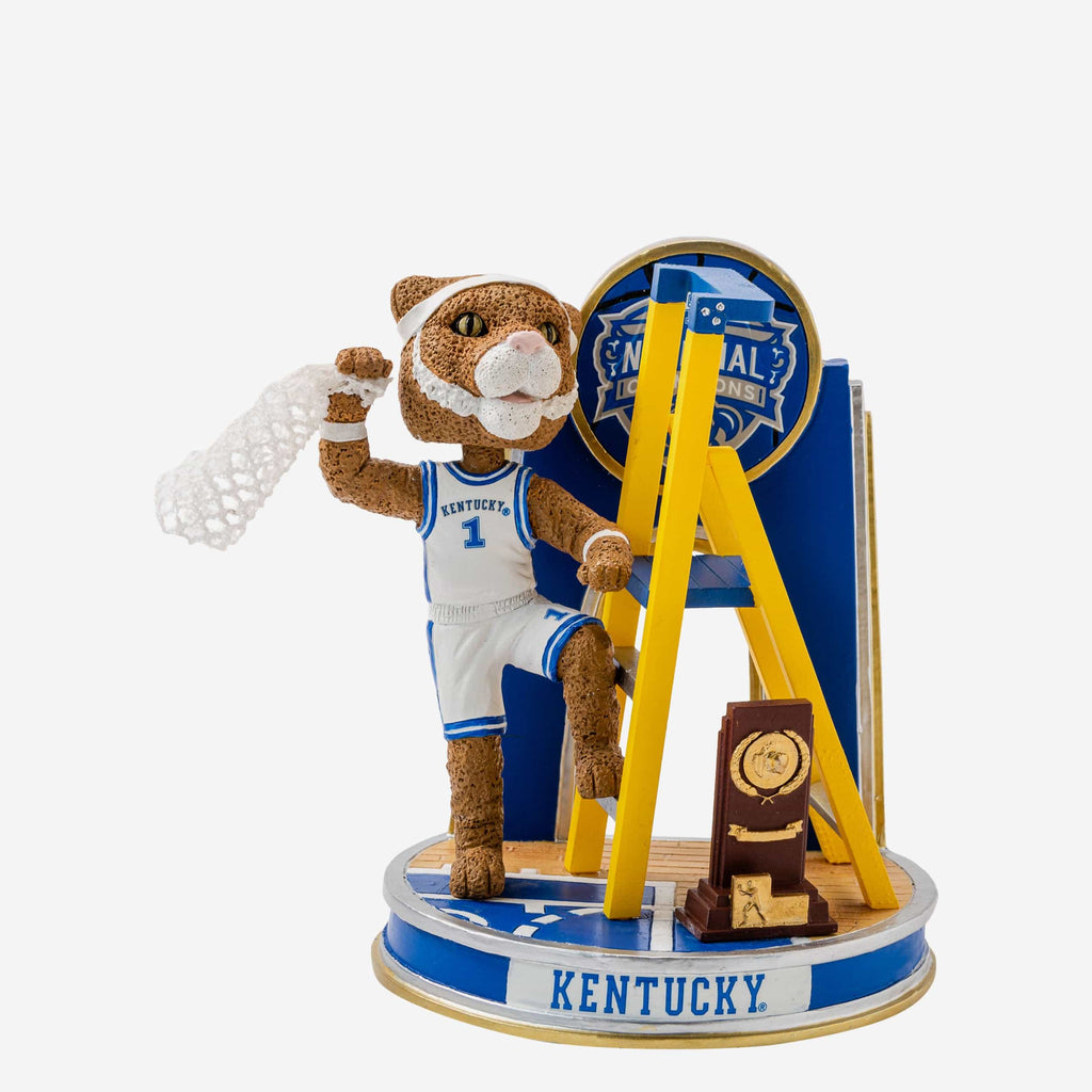 The Wildcat Kentucky Wildcats 1998 Mens Basketball National Champions Cutting The Net Mascot Mini Bobblehead Scene FOCO - FOCO.com