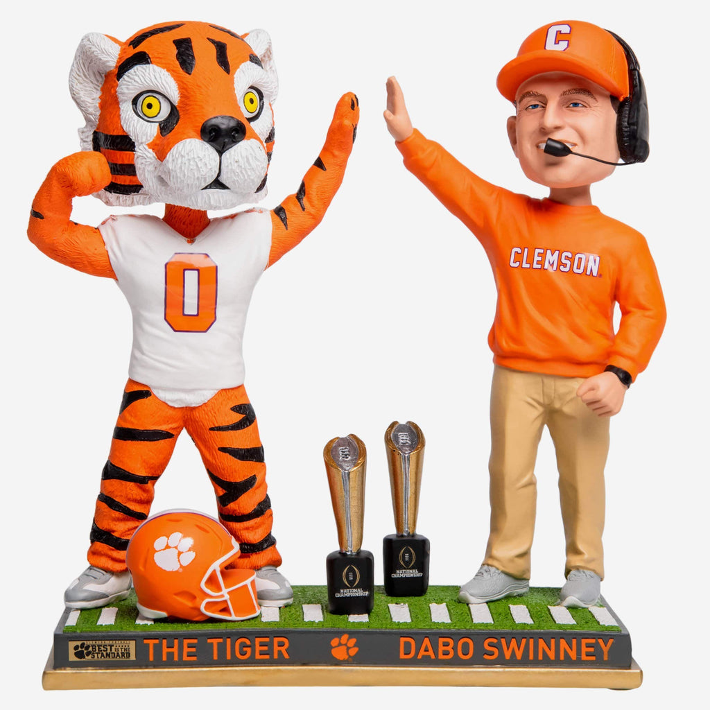 Dabo Swinney Clemson Tigers Mascot Dual Championship Bobblehead FOCO - FOCO.com