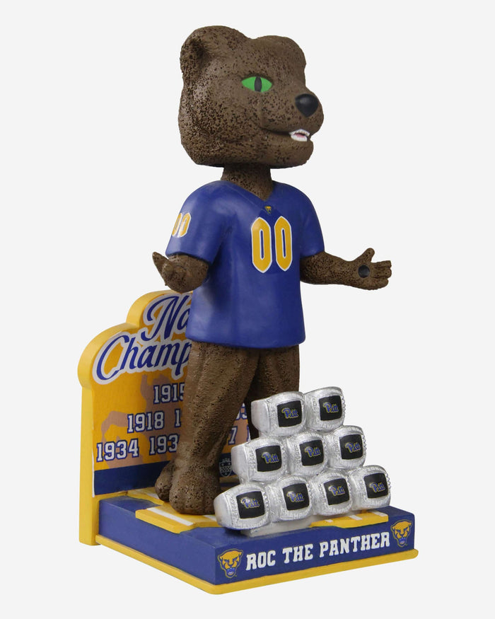 ROC the Panther Pittsburgh Panthers 9x National Championship Rings Mascot Bobblehead FOCO - FOCO.com