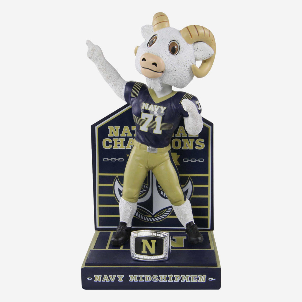 Bill the Goat Navy Midshipmen Mascot National Championship Rings Bobblehead FOCO - FOCO.com