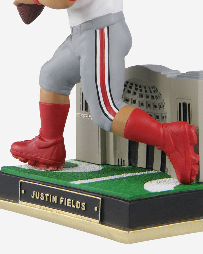 Justin Fields Ohio State Buckeyes White Jersey Gate Series Bobblehead FOCO - FOCO.com