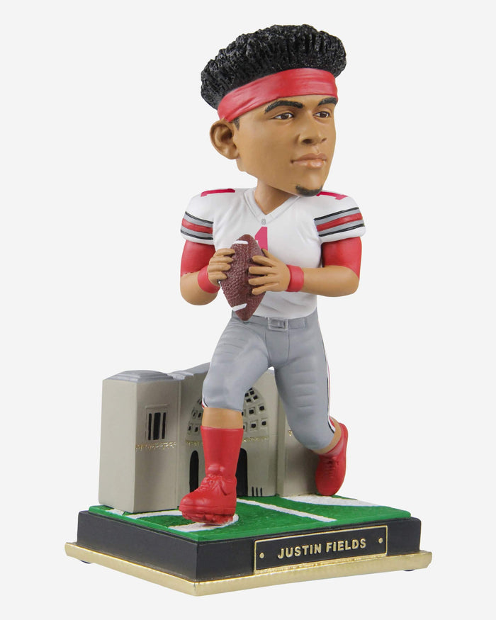 Justin Fields Ohio State Buckeyes White Jersey Gate Series Bobblehead FOCO - FOCO.com