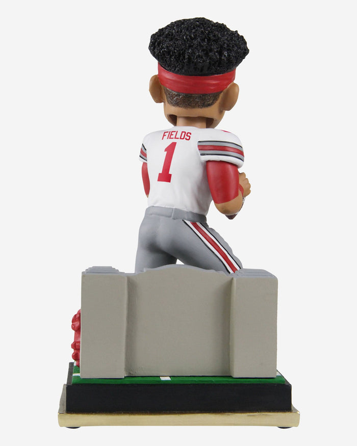 Justin Fields Ohio State Buckeyes White Jersey Gate Series Bobblehead FOCO - FOCO.com