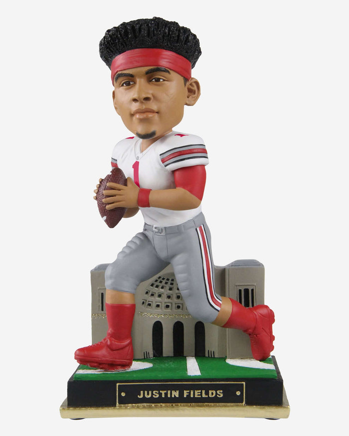 Justin Fields Ohio State Buckeyes White Jersey Gate Series Bobblehead FOCO - FOCO.com