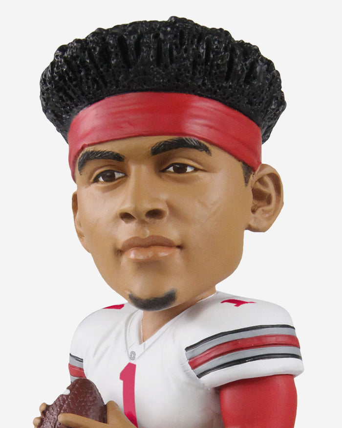 Justin Fields Ohio State Buckeyes White Jersey Gate Series Bobblehead FOCO - FOCO.com