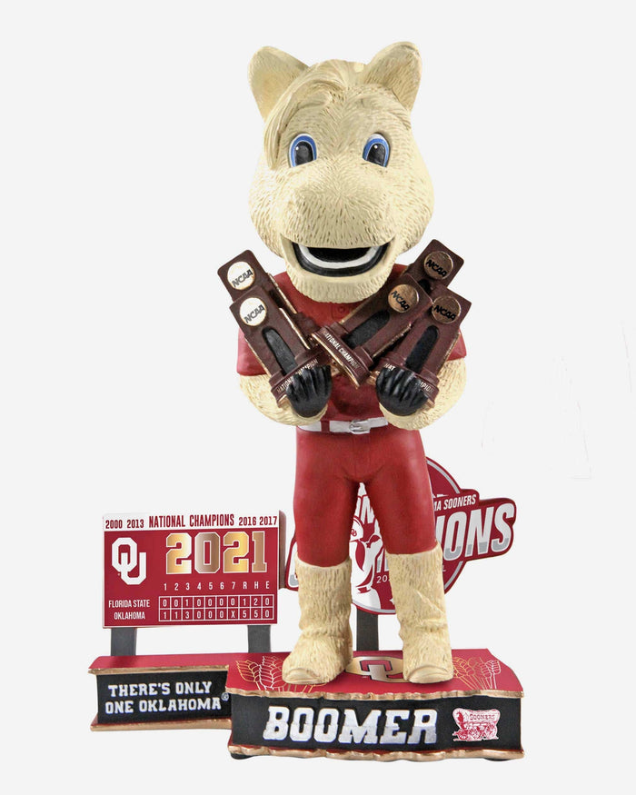 Boomer Oklahoma Sooners Mascot Softball Championship Bobblehead FOCO - FOCO.com