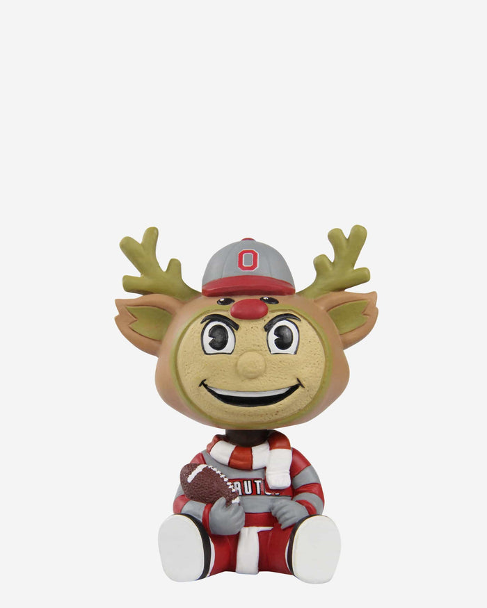 Brutus Buckeye Ohio State Buckeyes Christmas Mascot Bobble Bro Mini Bobblehead FOCO - FOCO.com