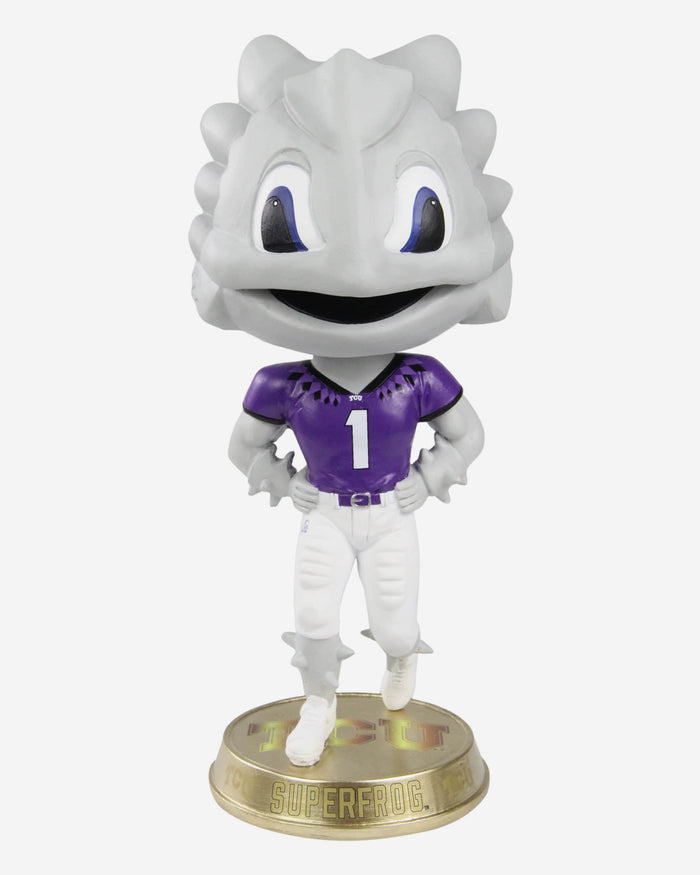 SuperFrog TCU Horned Frogs Mascot Gold Base Variant Bighead Bobblehead FOCO - FOCO.com