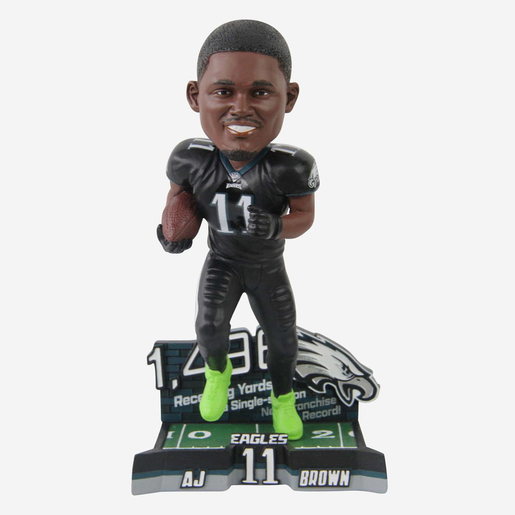 AJ Brown Philadelphia Eagles Franchise Single-Season Receiving Yards Record Bobblehead FOCO - FOCO.com