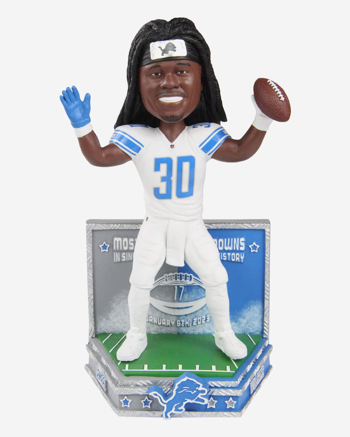 Jamaal Williams Detroit Lions Franchise Single Season Rushing Touchdown Record Bobblehead FOCO - FOCO.com