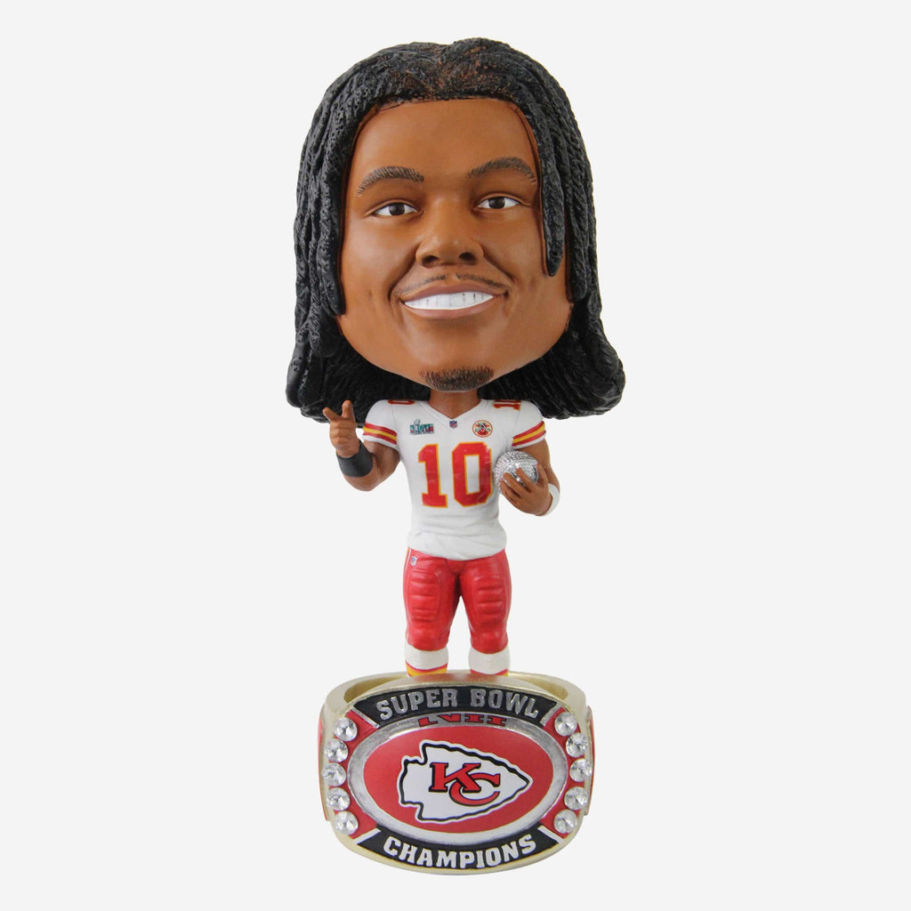 Isiah Pacheco Kansas City Chiefs Super Bowl LVII Champions Ring Base Bighead Bobblehead FOCO - FOCO.com
