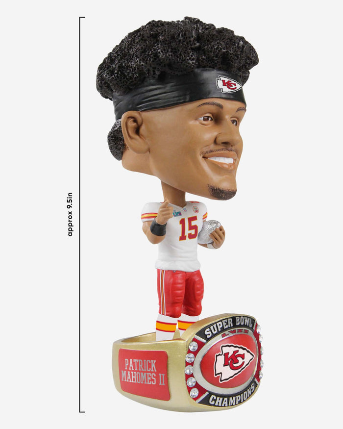 Patrick Mahomes Kansas City Chiefs Super Bowl LVII Champions Ring Base Bighead Bobblehead FOCO - FOCO.com