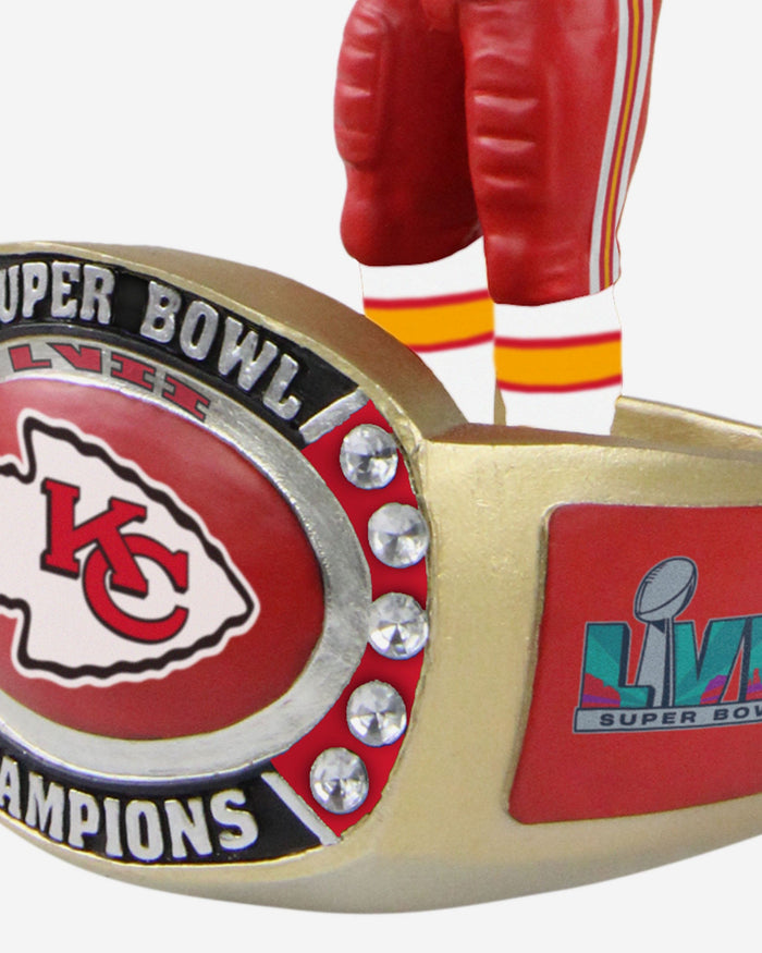 Travis Kelce Kansas City Chiefs Super Bowl LVII Champions Ring Base Bighead Bobblehead FOCO - FOCO.com