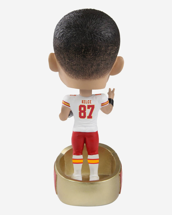 Travis Kelce Kansas City Chiefs Super Bowl LVII Champions Ring Base Bighead Bobblehead FOCO - FOCO.com