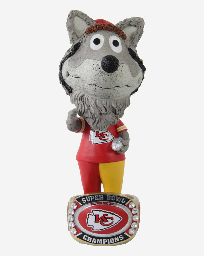 KC Wolf Kansas City Chiefs Super Bowl LVII Champions Ring Base Mascot Bighead Bobblehead FOCO - FOCO.com