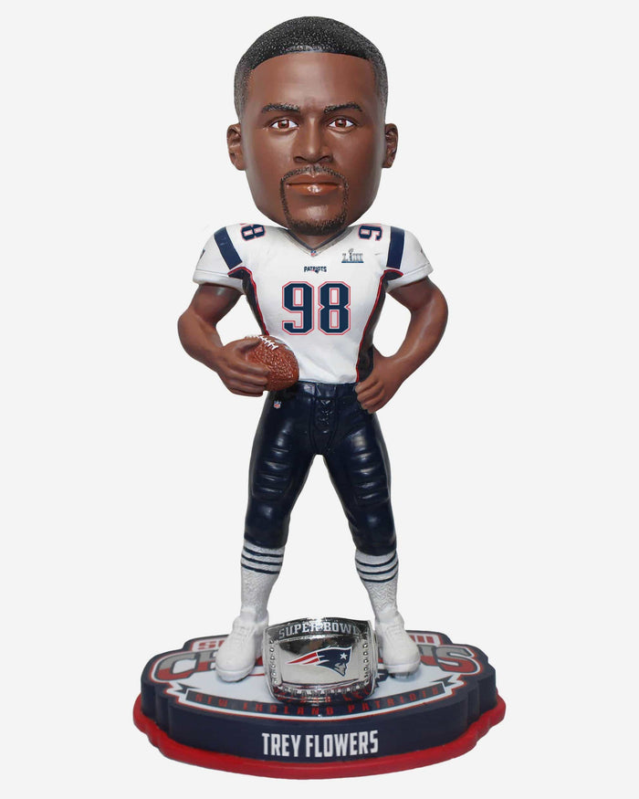 Trey Flowers New England Patriots Super Bowl LIII Champions Bobblehead FOCO - FOCO.com